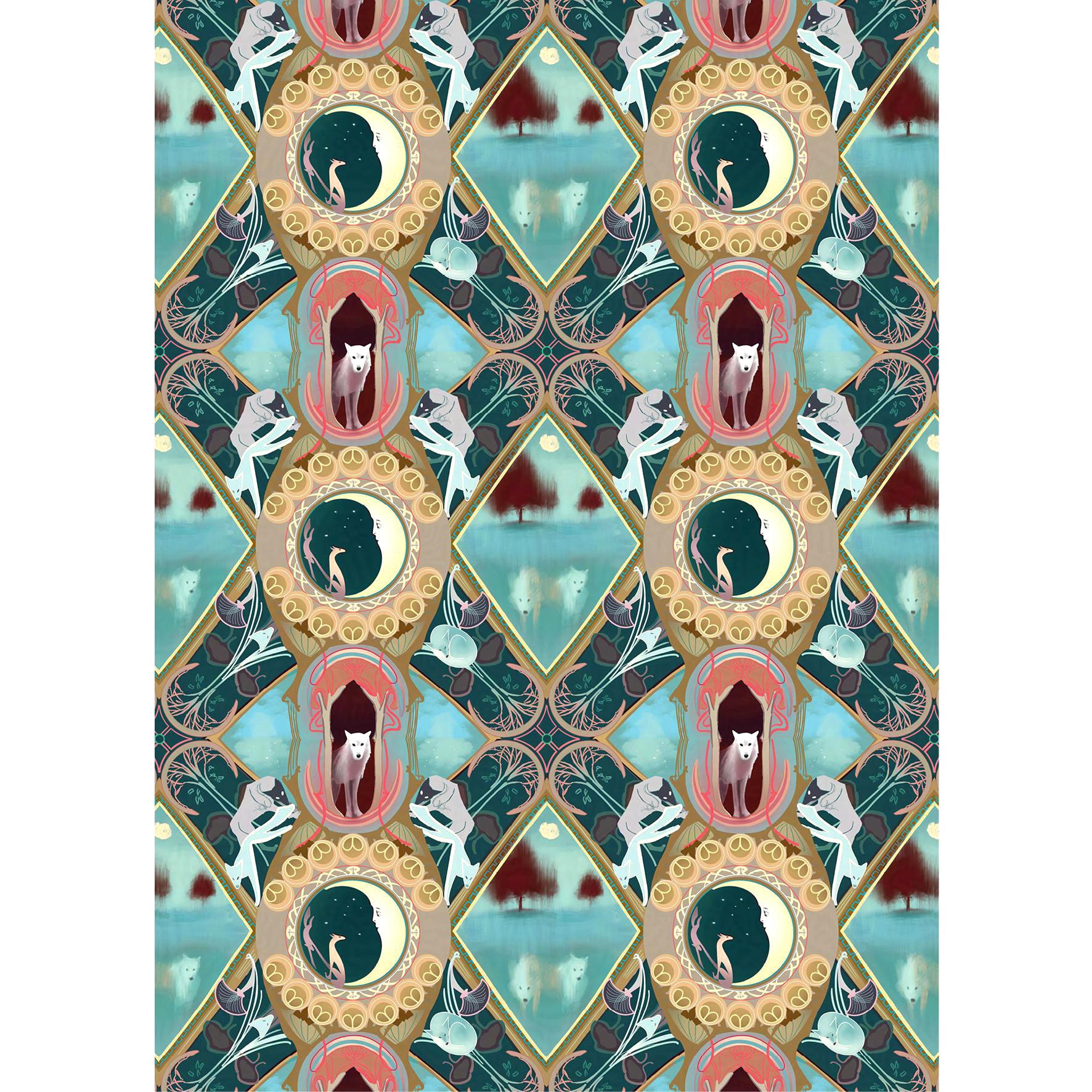White Wolves Wrapping Paper