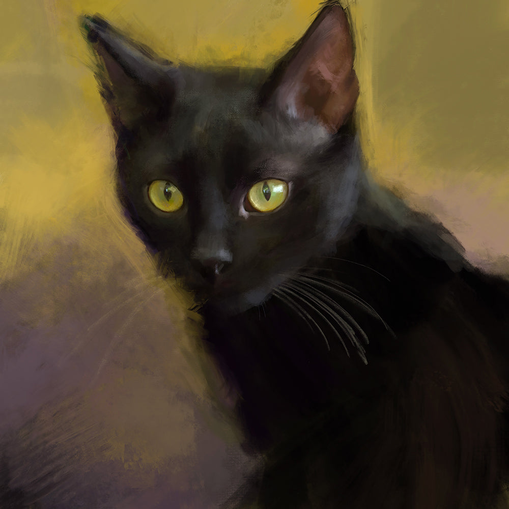 Halloween Black Cat Print