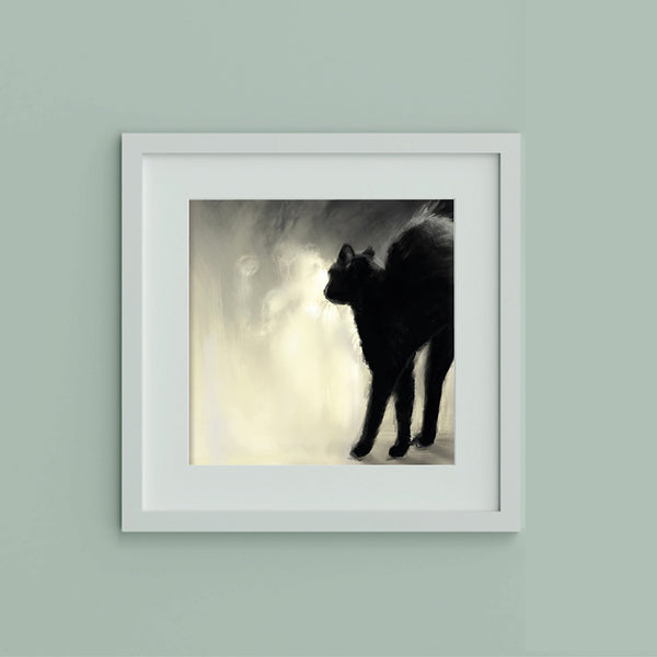 Witches Black Cat Print