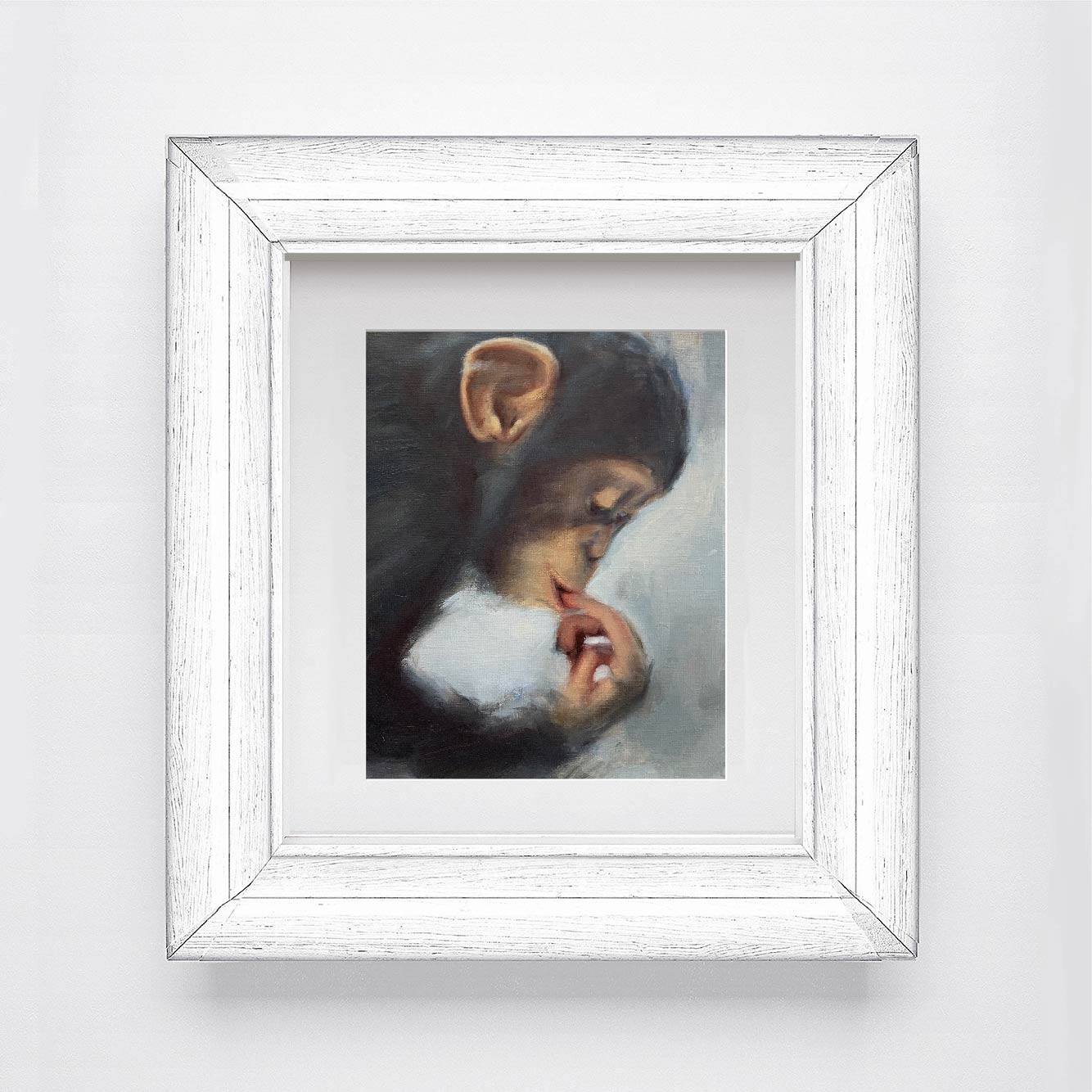 Baby Chimp Original Oil Painting