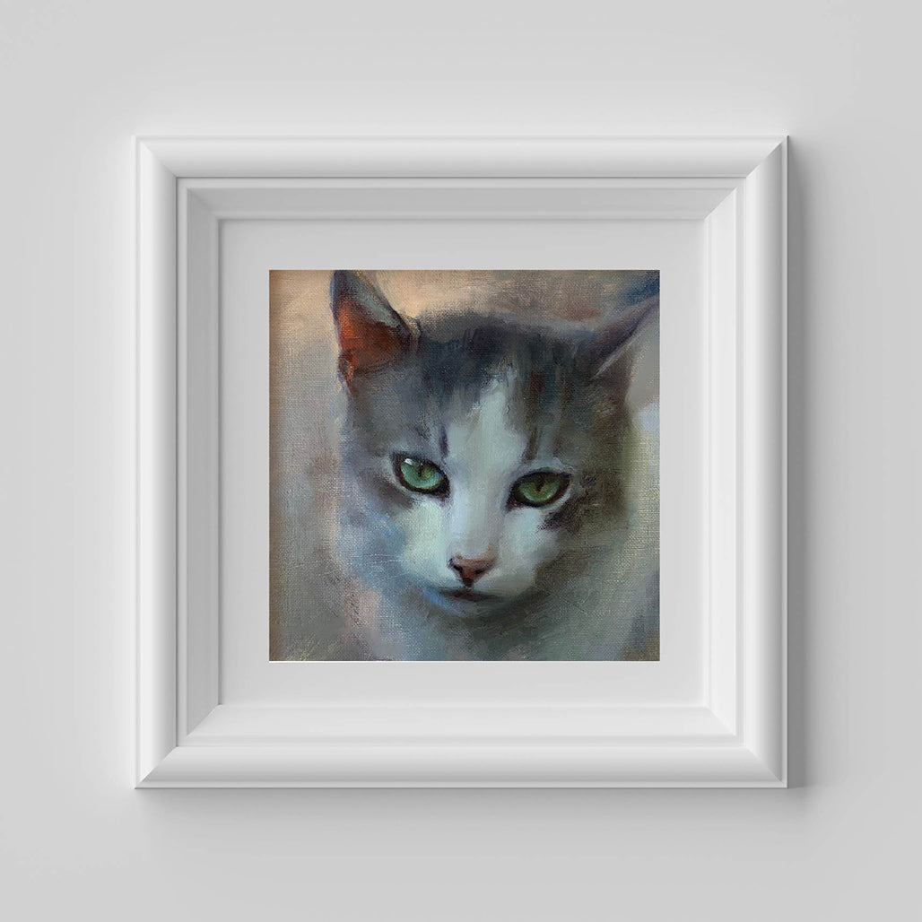 Grey Cat Original Painting