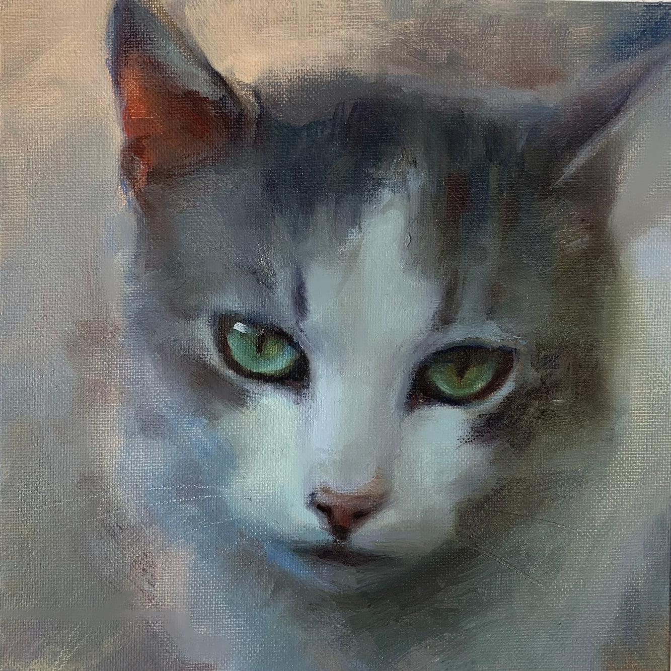 Grey Cat Original Painting