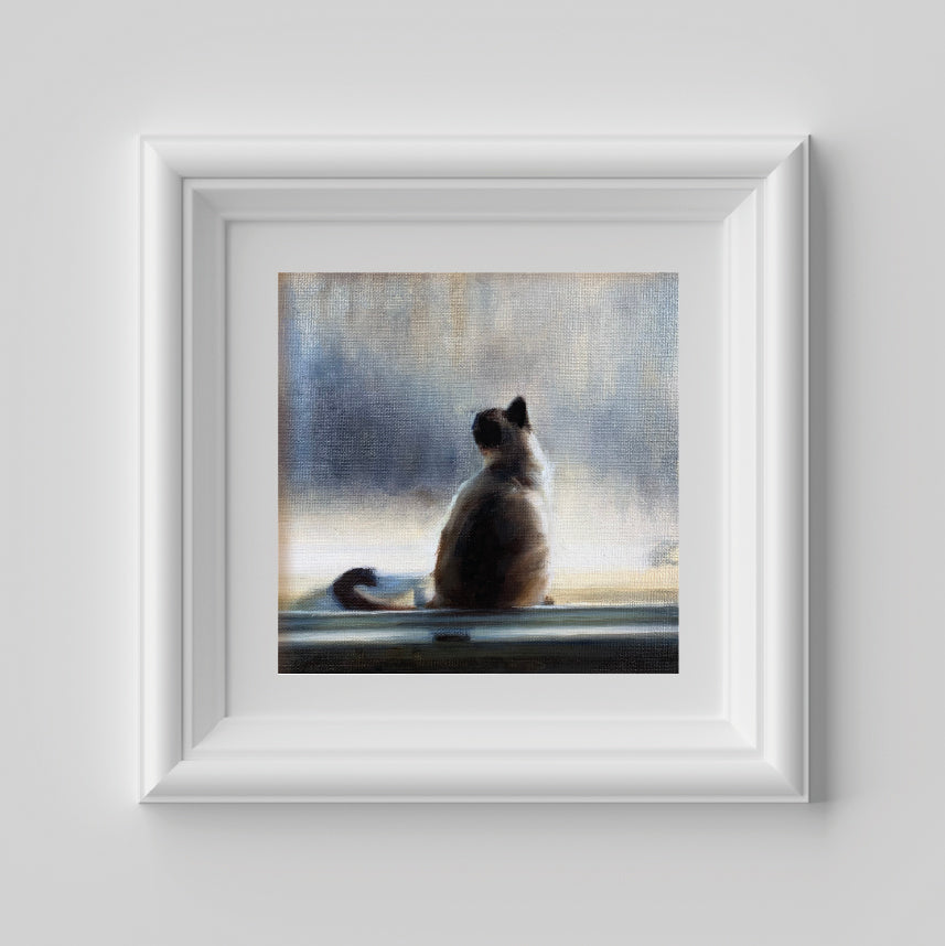 Morning Sun Cat Original Oil Painting