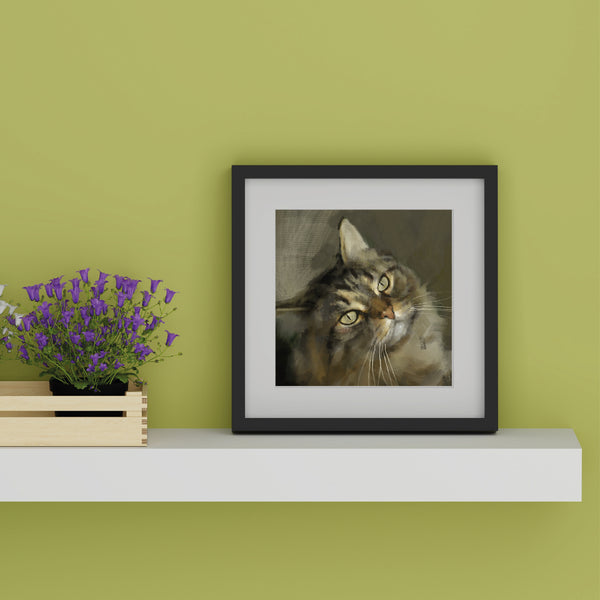 Tabby Longhair Cat Print