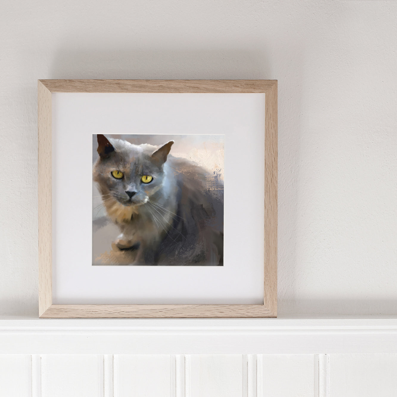 Grey Cat Print