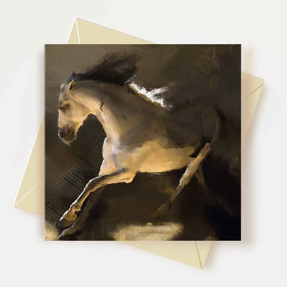 Grey Horse Greeting Card