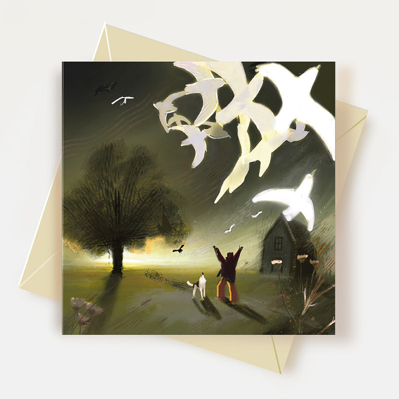 Arrival of The Birds Greeting Card