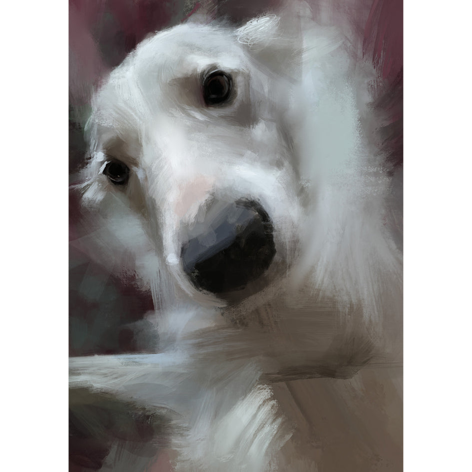 Coal Eyes Dog Greeting Card