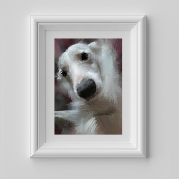 Coal Eyes Dog Print