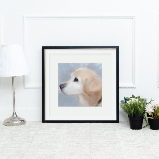 English Cream Golden Retriever Dog Print
