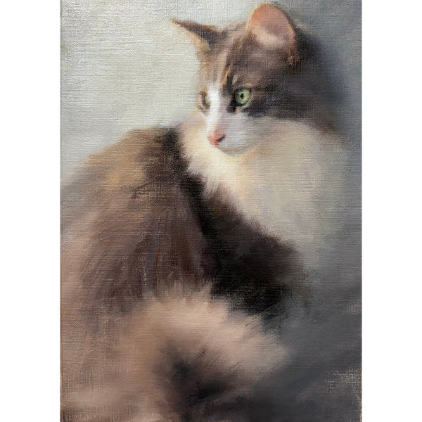 Lexi Cat Original Oil On Paper Painting