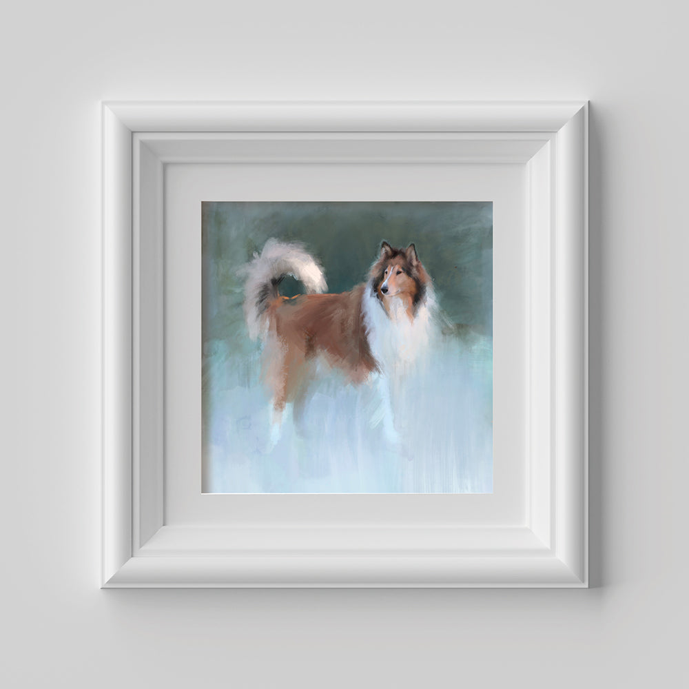 Rough Collie Dog Print