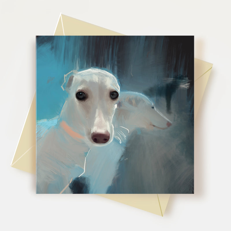 Sighthounds In Paris Dog Greeting Card