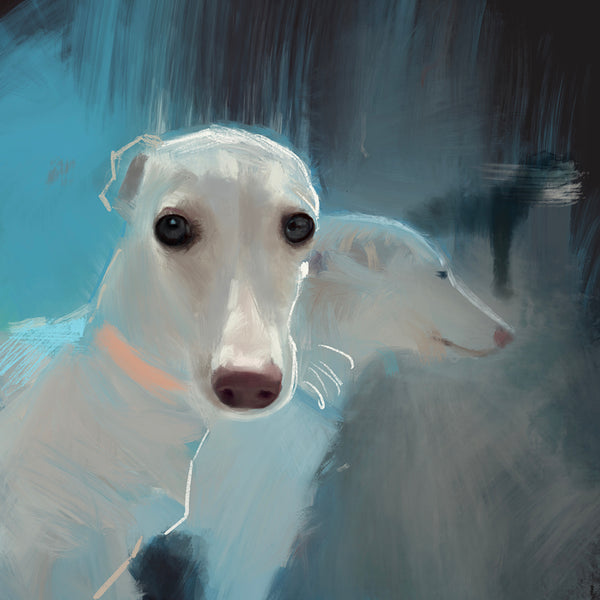 Sighthounds In Paris Dog Print