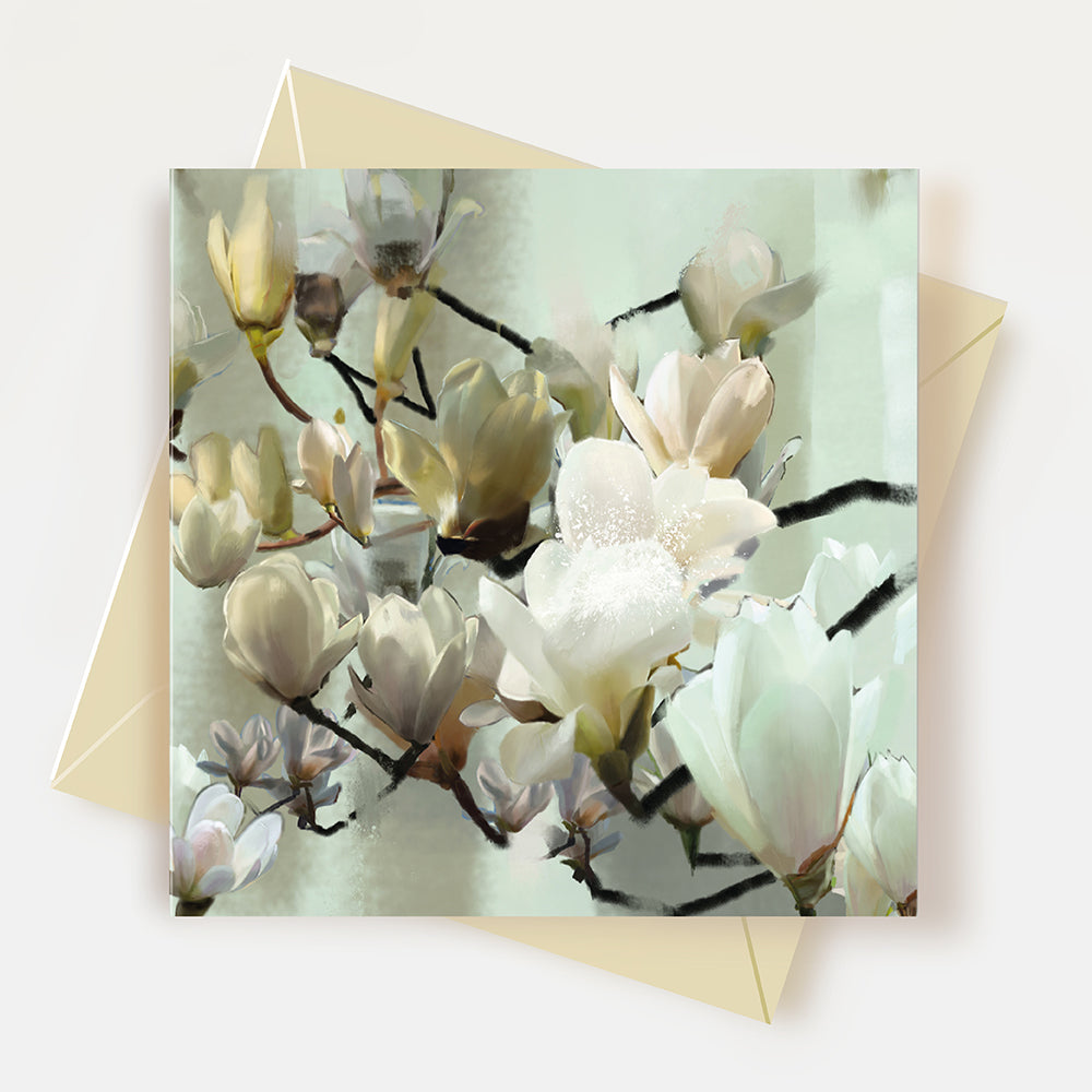 White Magnolia Greeting Card