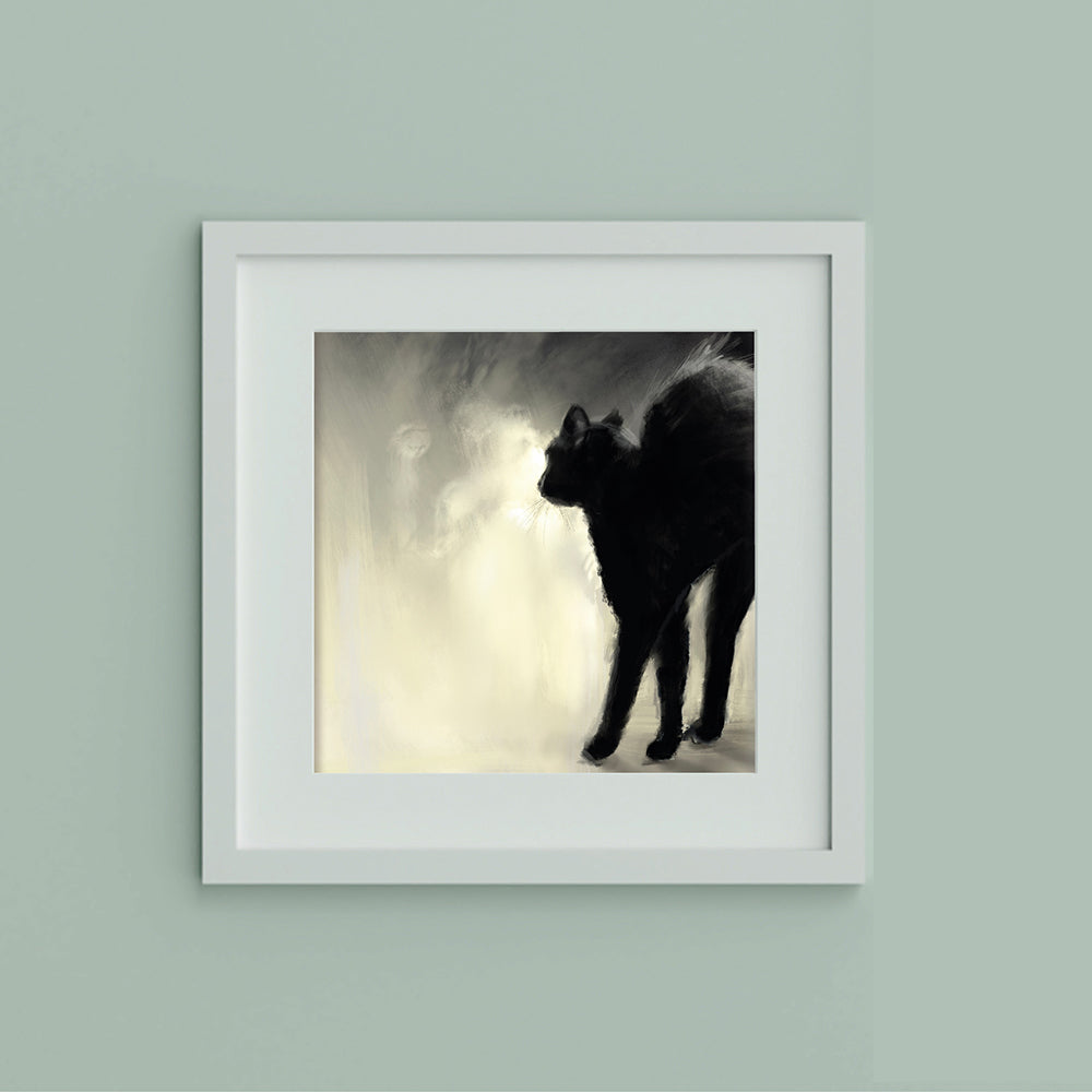 Witches Black Cat Print