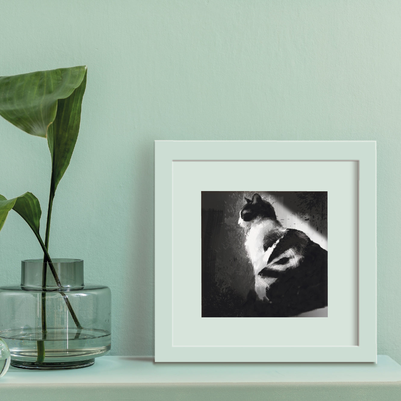 Black & White Cat Print