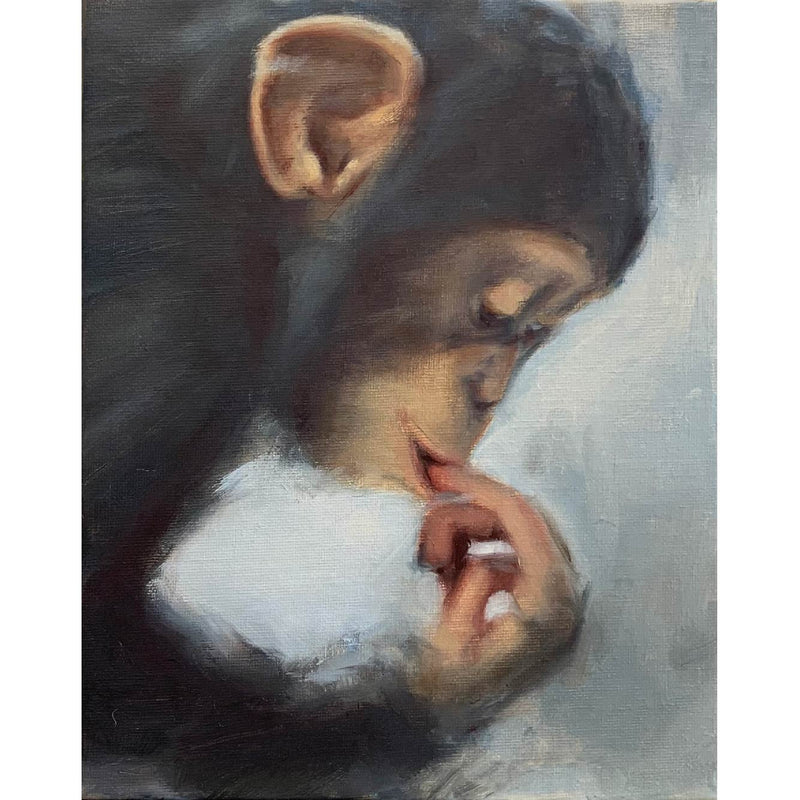 Baby Chimp Original Oil Painting