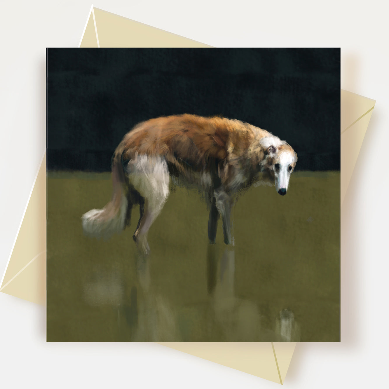 Borzoi Dog Greeting Card