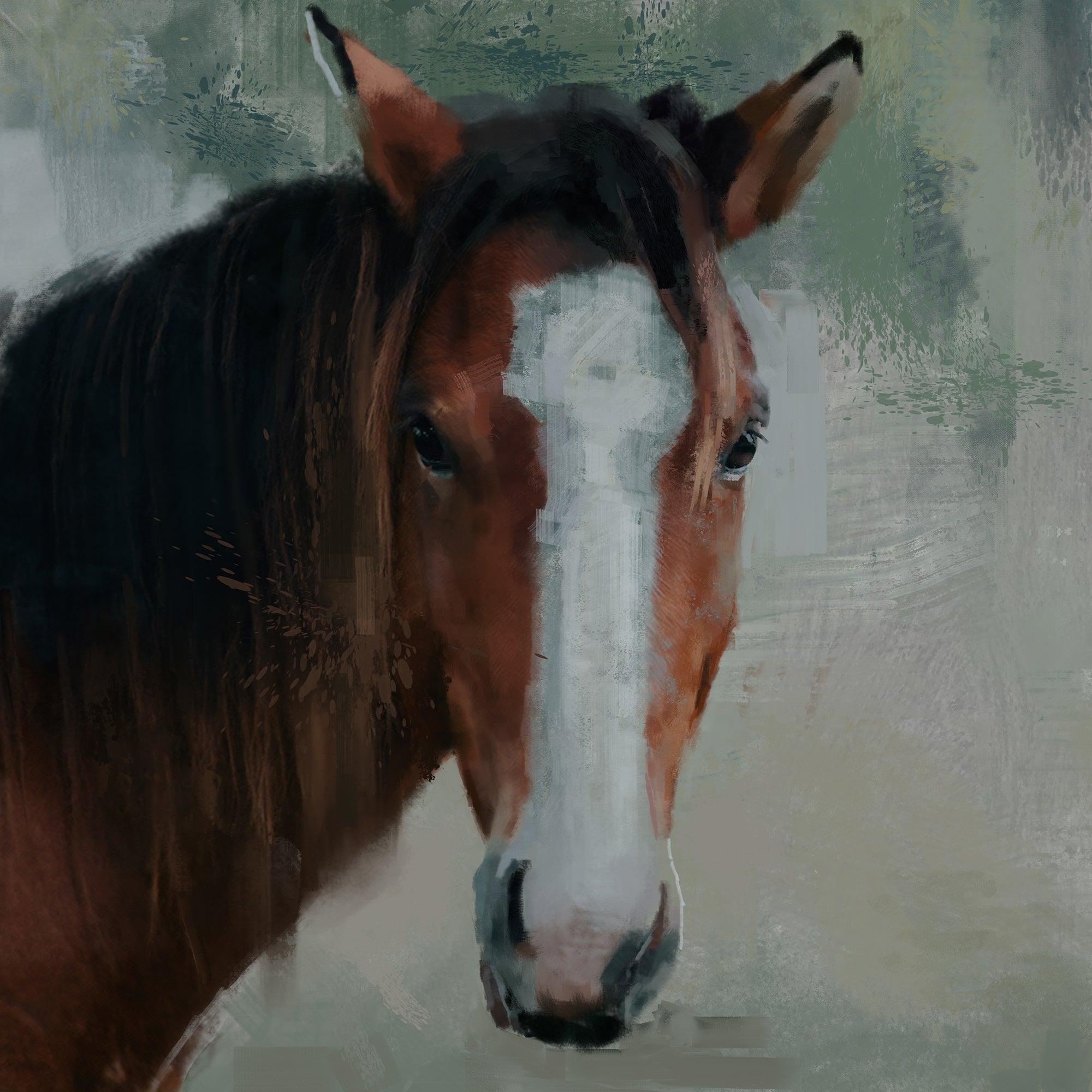 Bay Horse Print