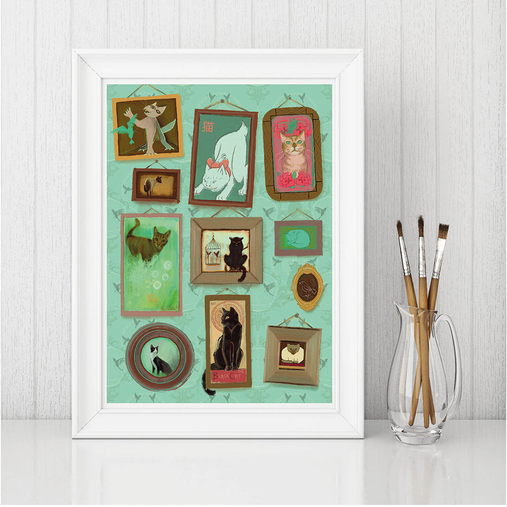 A Gallery Of Cats Print