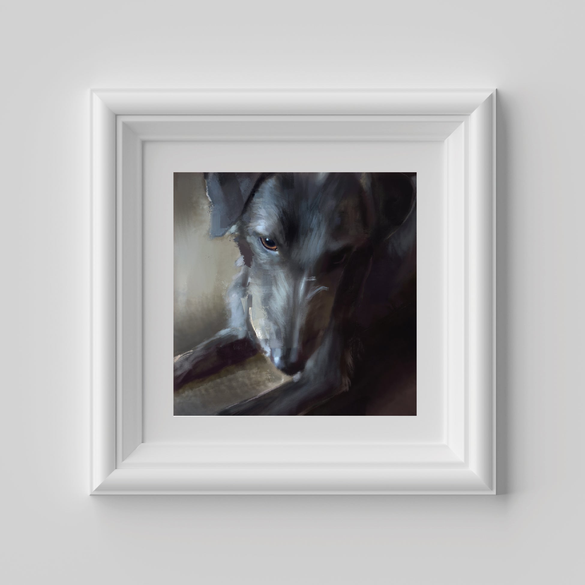 Bedlington Whippet Dog Print