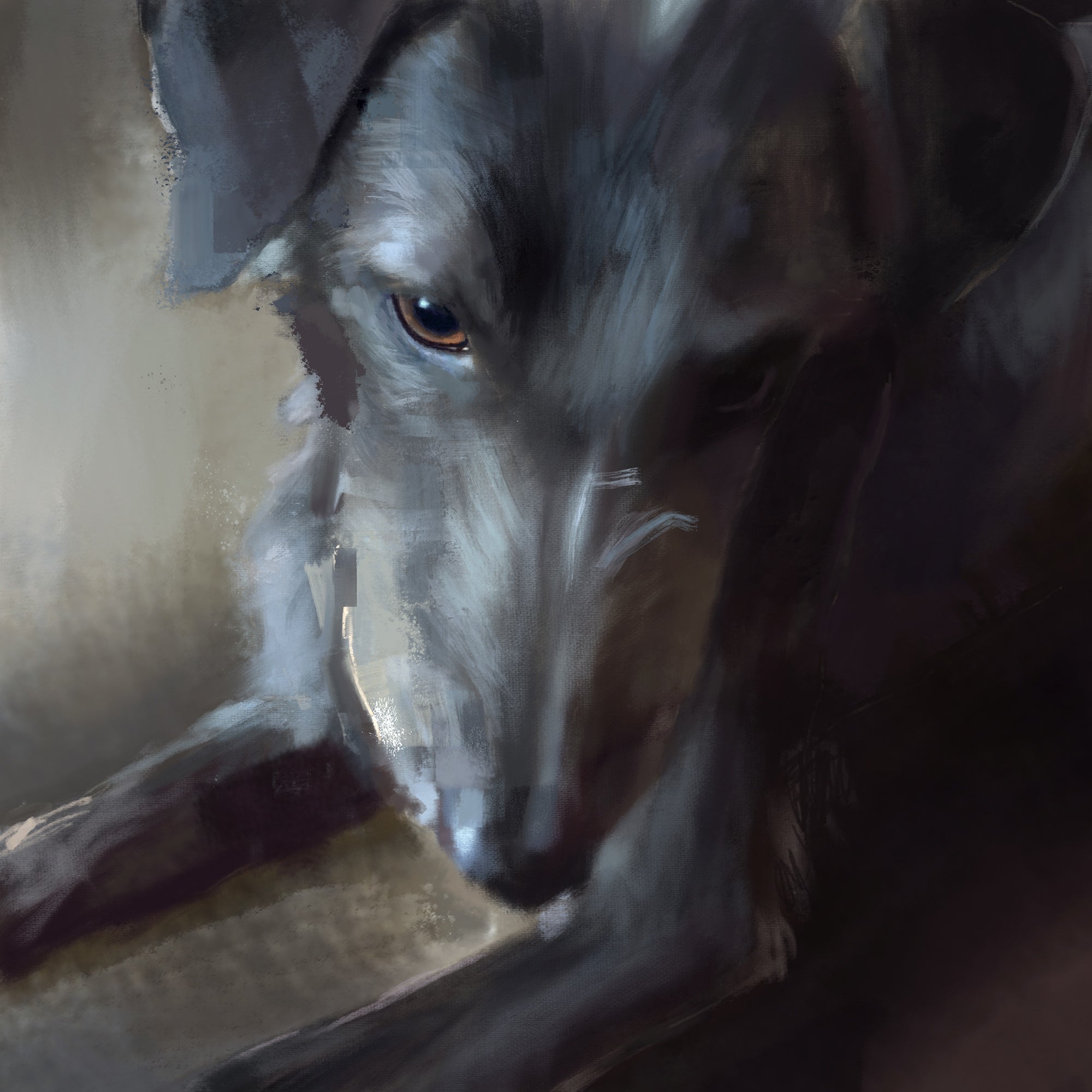 Bedlington Whippet Greeting Card