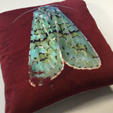 Green Moth Cushion Cover