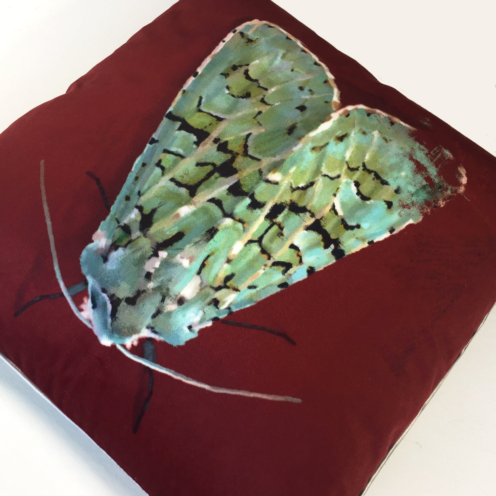 Green Moth Cushion Cover