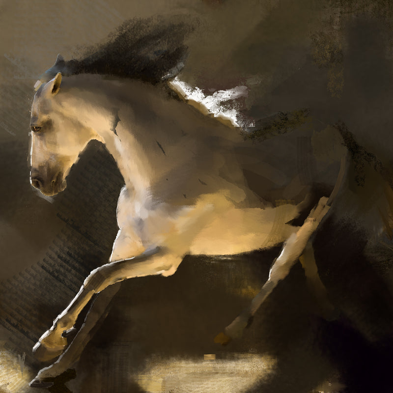 Grey Horse Print