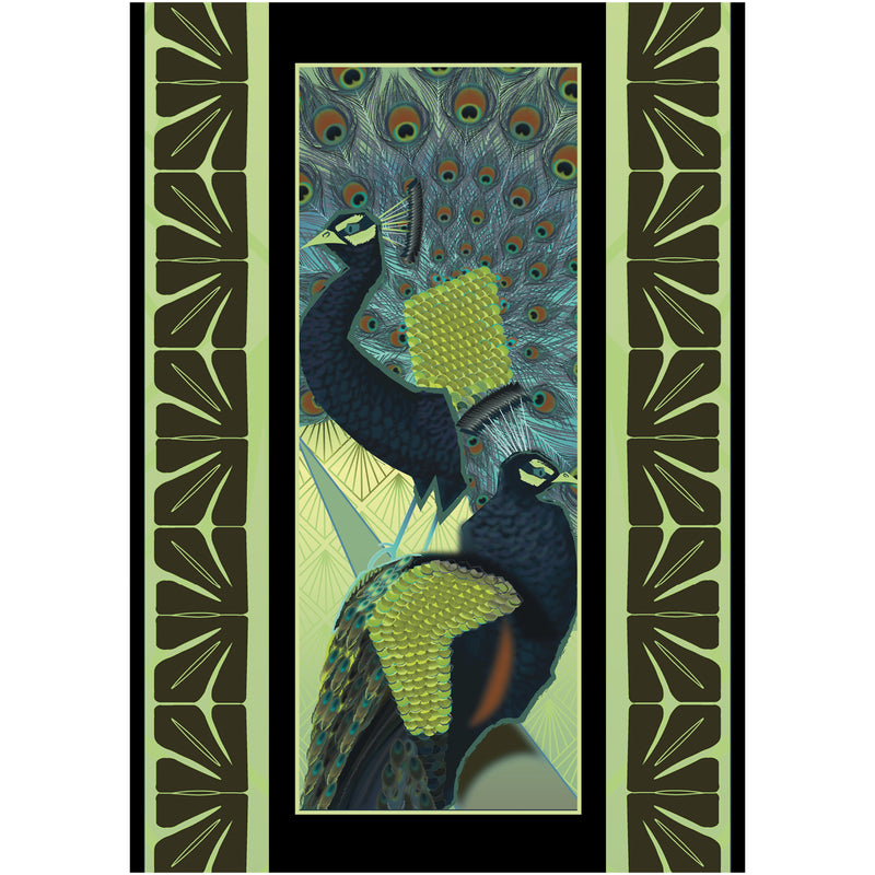 Peacock Art Deco Greeting Card