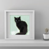 Abstract Black Cat Print