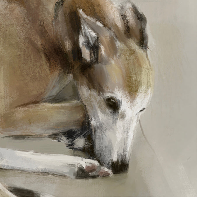 Lurcher Dog Greeting Card