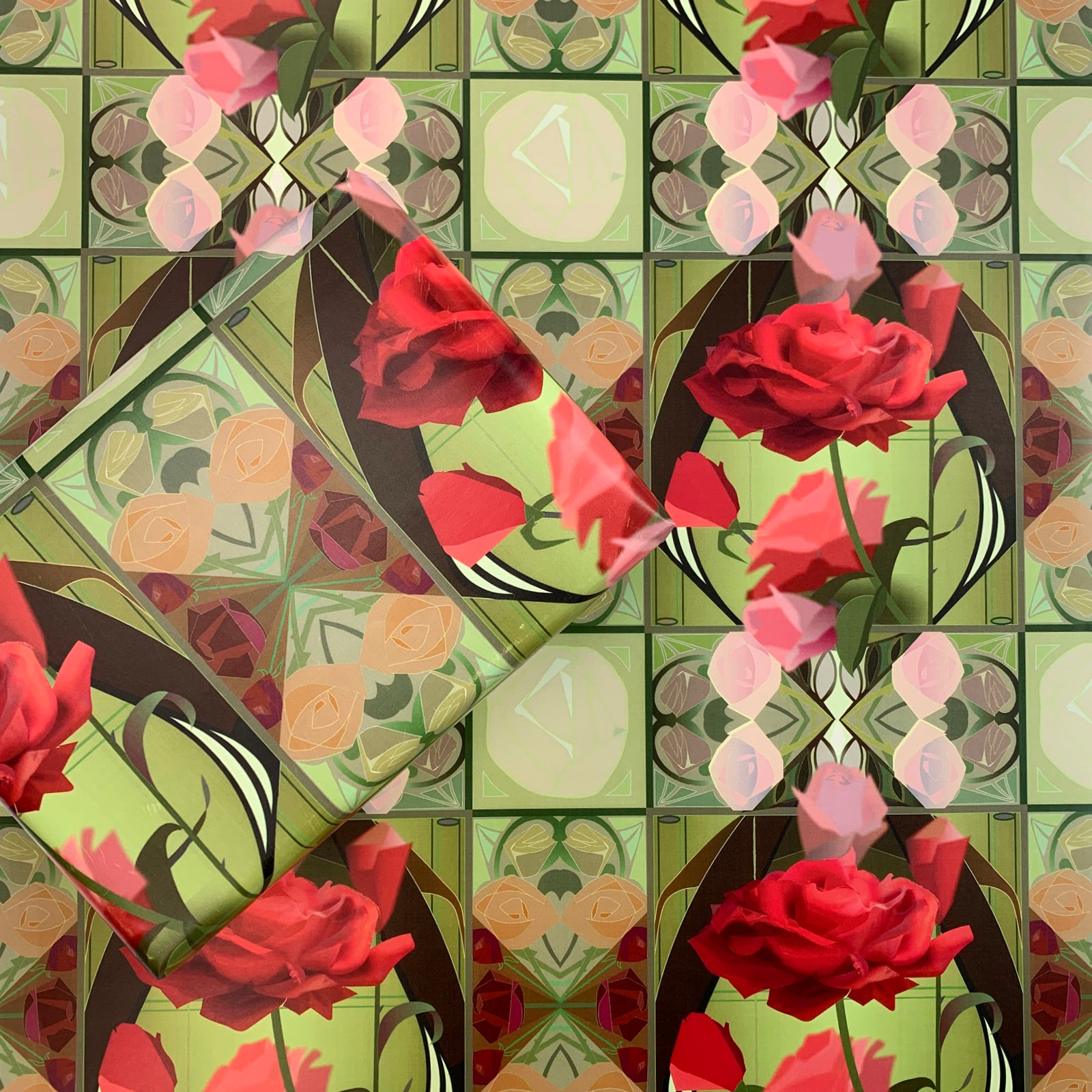 Garden Rose Wrapping Paper