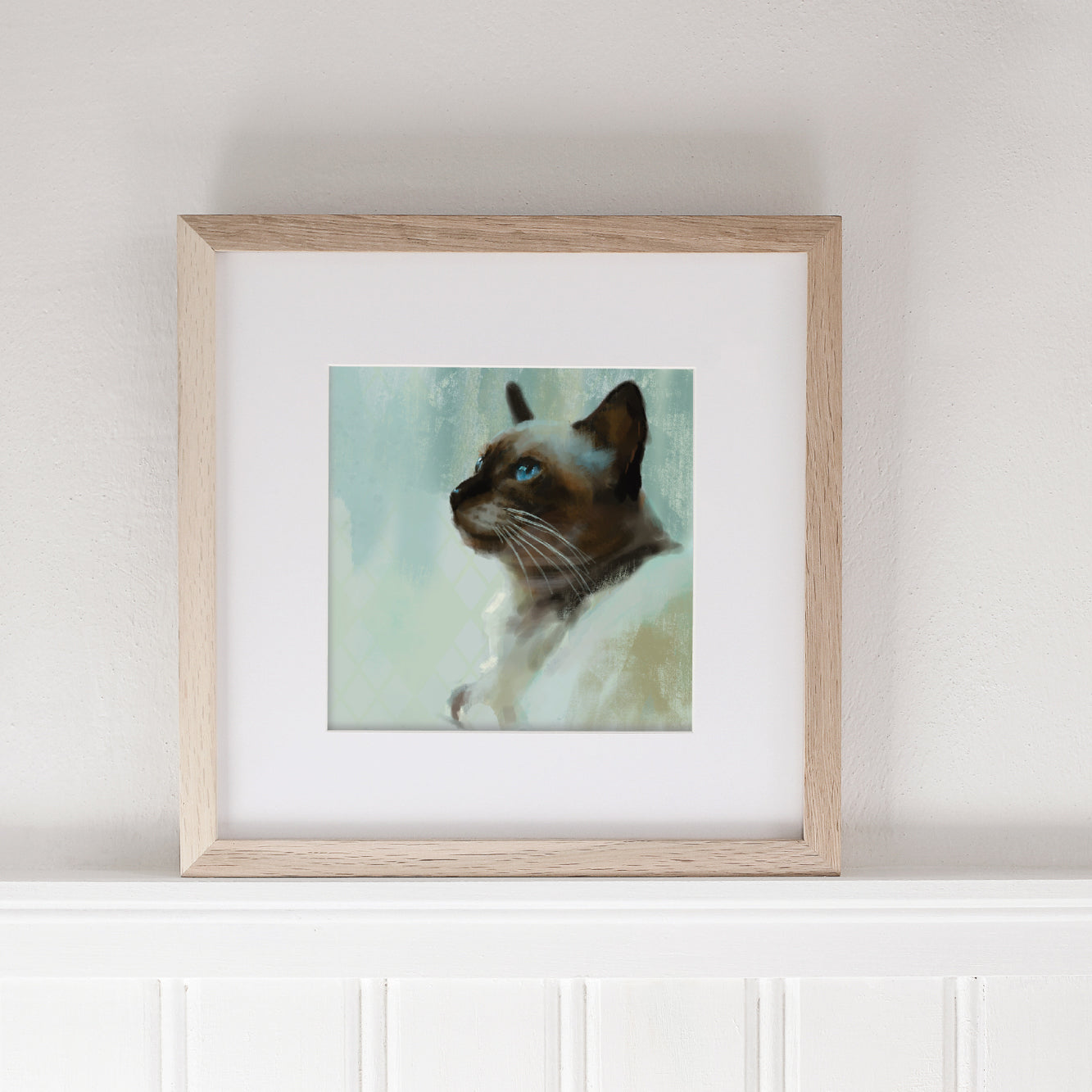 Siamese Blue Cat Print