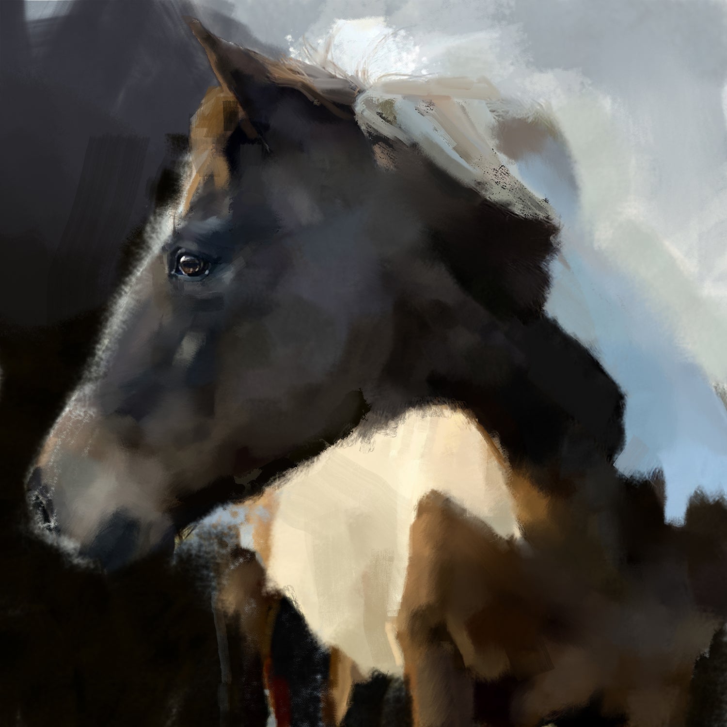Skewbald Horse Print