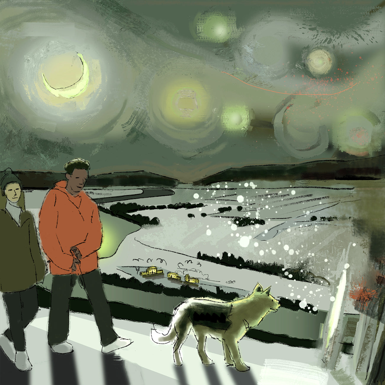 Starry Night On Kinnoull Hill Greeting Card