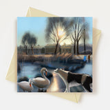 Swan Lake Greeting Card