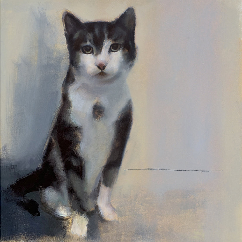 Silver Tabby Cat Greeting Card