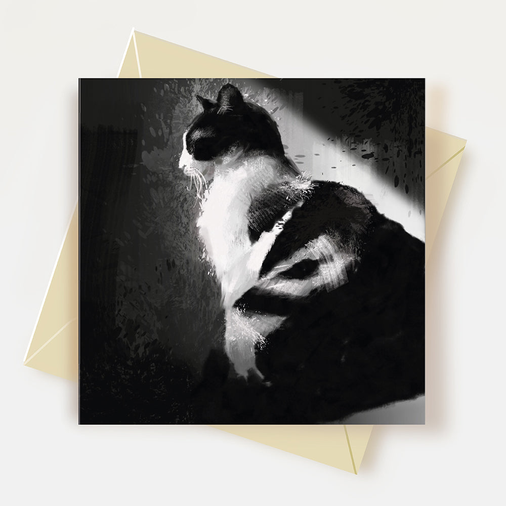 Black & White Cat Greeting Card