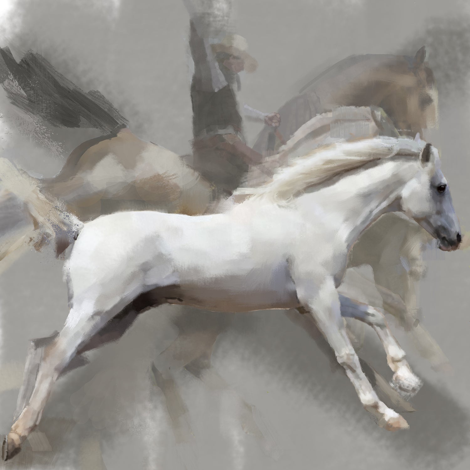 White Horse Print