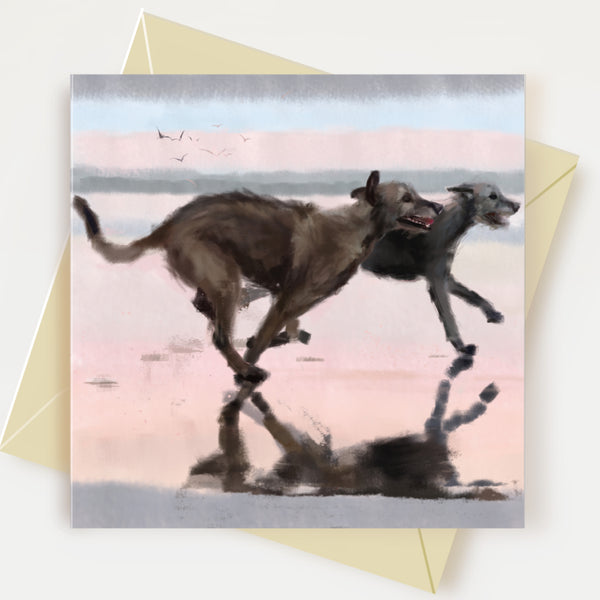 Wolfhound Dog Greeting Card