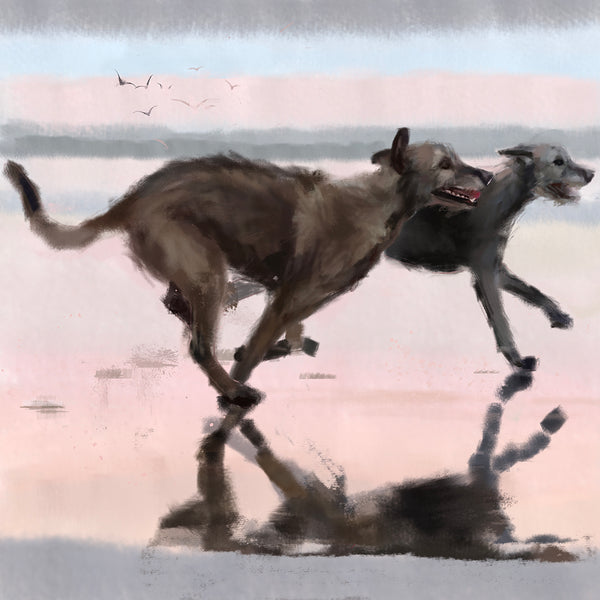 Wolfhound Dog Print