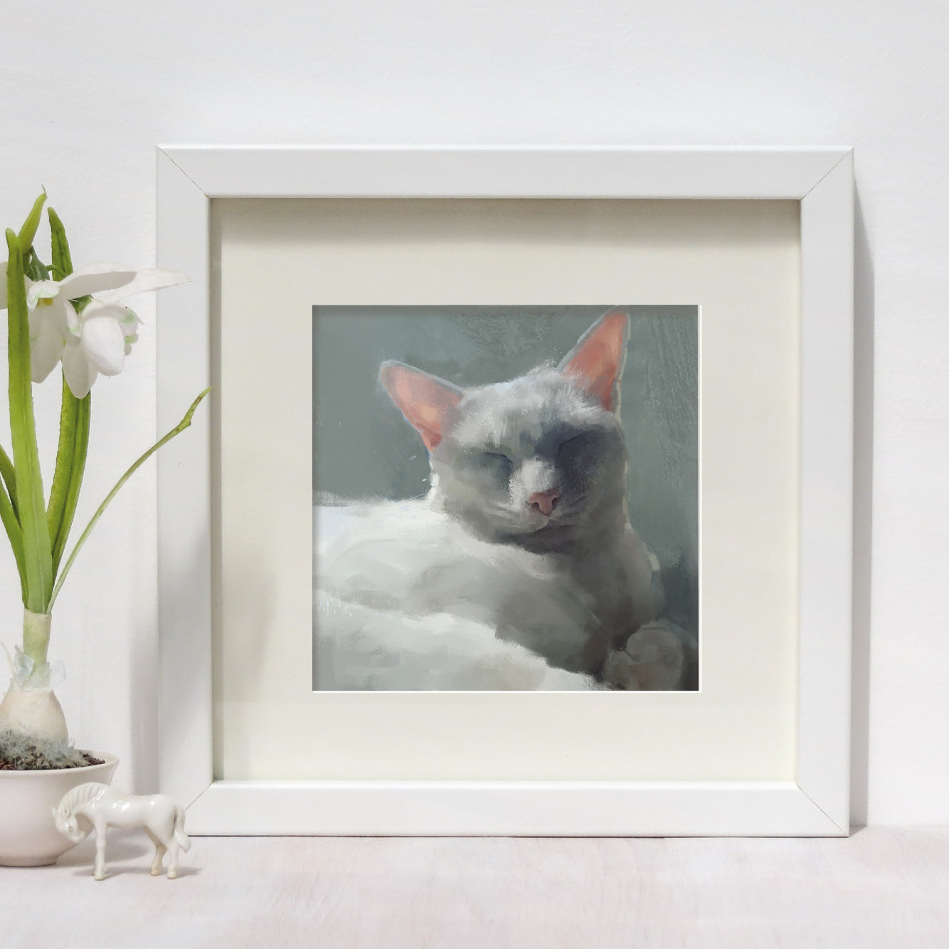White Cat Print
